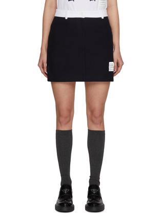 Main View - Click To Enlarge - THOM BROWNE - Contrast Waistband Cotton Mini Skirt