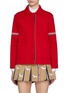 Main View - Click To Enlarge - THOM BROWNE - Club Collar RWB Armband Cotton Blend Jacket