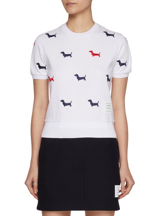 Main View - Click To Enlarge - THOM BROWNE - Embroidered Hector Cotton T-Shirt