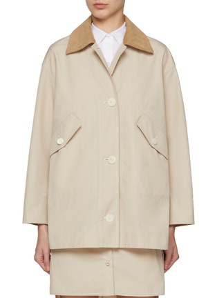 Main View - Click To Enlarge - THOM BROWNE - Corduroy Collar Short Coat