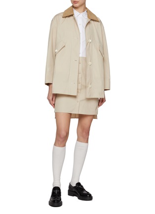 Figure View - Click To Enlarge - THOM BROWNE - Corduroy Collar Short Coat