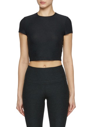 Main View - Click To Enlarge - BEYOND YOGA - Featherwight Let Go Twist Back Cropped Tee