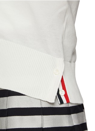  - THOM BROWNE - V-Neck 3/4 Sleeve Cotton Cardigan