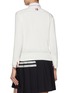 Back View - Click To Enlarge - THOM BROWNE - V-Neck 3/4 Sleeve Cotton Cardigan