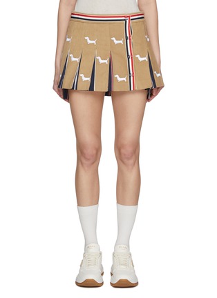 Main View - Click To Enlarge - THOM BROWNE - Hector Appliqué Pleated Cotton Blend Mini Skirt