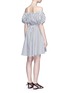 Back View - Click To Enlarge - CAROLINE CONSTAS - 'Bardot' stripe off-shoulder dress