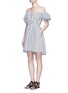Figure View - Click To Enlarge - CAROLINE CONSTAS - 'Bardot' stripe off-shoulder dress