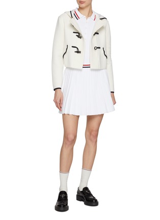 Figure View - Click To Enlarge - THOM BROWNE - RWB Waistband Pleated Mini Skirt