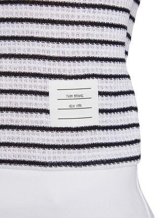  - THOM BROWNE - Contrast Edge Ribbed Cotton Blend Polo Shirt