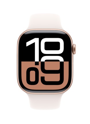 Main View - Click To Enlarge - APPLE - Apple Watch Series 10 GPS — Rose Gold Aluminium Case 46mm/Light Blush Sport Band M/L