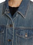 Detail View - Click To Enlarge - MO&CO. - Faux Fur Collar Medium Wash Denim Jacket