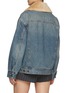 Back View - Click To Enlarge - MO&CO. - Faux Fur Collar Medium Wash Denim Jacket