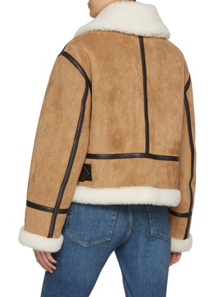 Back View - Click To Enlarge - MO&CO. - Faux Fur Collar Short Jacket