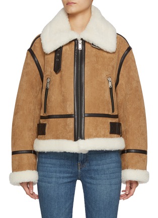 MO&CO. | Faux Fur Collar Short Jacket