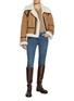 Figure View - Click To Enlarge - MO&CO. - Faux Fur Collar Short Jacket