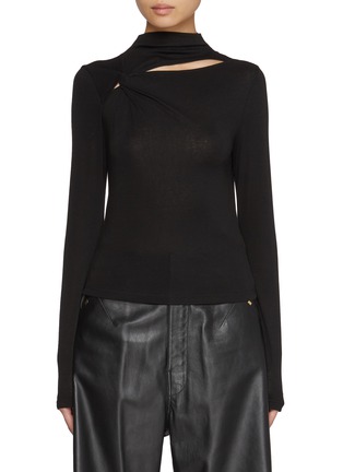 Main View - Click To Enlarge - MO&CO. - Cut Out Turtleneck Sweater