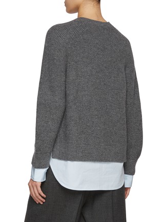 Back View - Click To Enlarge - MO&CO. - Fake Layering Wool Sweater