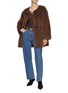 Figure View - Click To Enlarge - MO&CO. - Furry Wool Midi Jacket