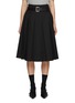 Main View - Click To Enlarge - MO&CO. - Raw Hem Belted Pleated Skirt