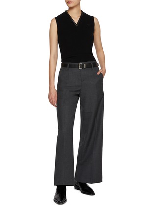 Figure View - Click To Enlarge - MO&CO. - Belted Wide Straight Leg Pants