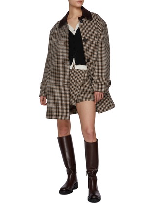 Figure View - Click To Enlarge - MO&CO. - Plaid Wool Skorts