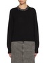 Main View - Click To Enlarge - MO&CO. - Embroidered Crewneck Wool Cashmere Sweater