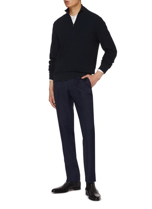 Figure View - Click To Enlarge - BRIONI - Pleated Front Cavalry Twill Wool Trousers