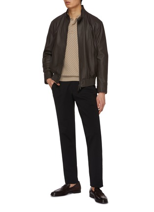 Figure View - Click To Enlarge - BRIONI - Harringhton Leather Blouson Jacket