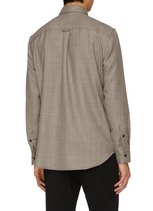 Back View - Click To Enlarge - BRIONI - Chequered Wool Silk Shirt