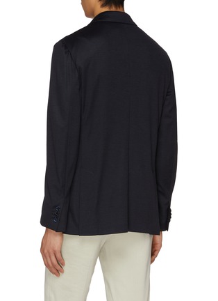 Back View - Click To Enlarge - BRIONI - Single Breasted Wool Silk Chequered Blazer