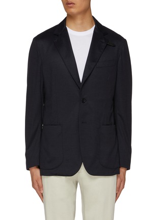 Main View - Click To Enlarge - BRIONI - Single Breasted Wool Silk Chequered Blazer