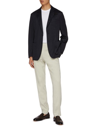 Figure View - Click To Enlarge - BRIONI - Single Breasted Wool Silk Chequered Blazer