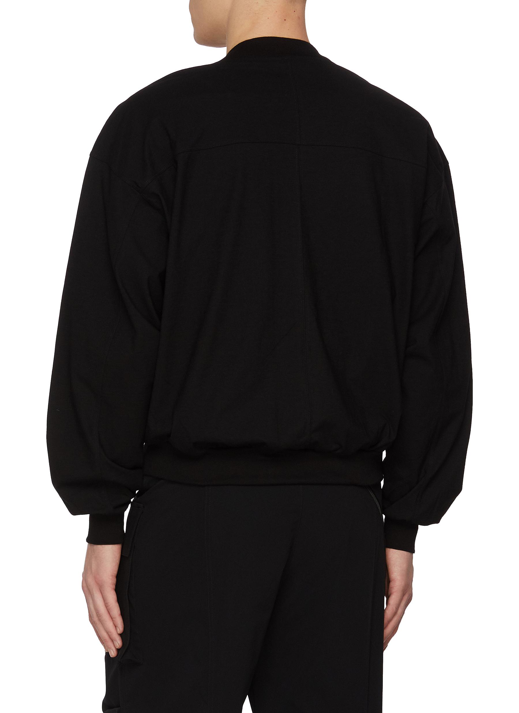 Zip Up Cotton Bomber Jacket - Thumbnail 3