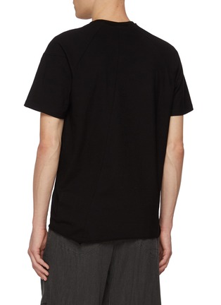 Back View - Click To Enlarge - THE VIRIDI-ANNE - Diagonal Panelled Cotton T-Shirt