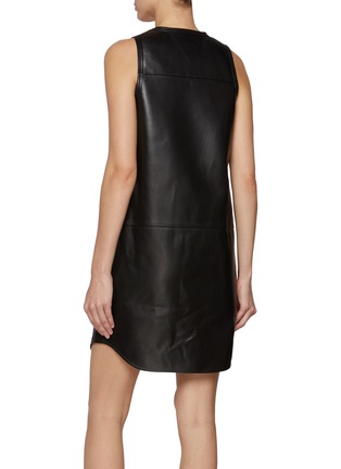 Back View - Click To Enlarge - BOTTEGA VENETA - Lea Snap Button Leather Dress