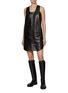 Figure View - Click To Enlarge - BOTTEGA VENETA - Lea Snap Button Leather Dress