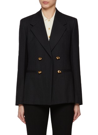 Main View - Click To Enlarge - BOTTEGA VENETA - Knot Button Double Breasted Wool Blazer