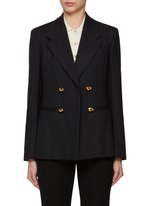 BOTTEGA VENETA | Knot Button Double Breasted Wool Blazer