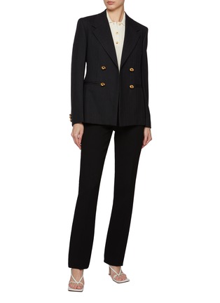 Figure View - Click To Enlarge - BOTTEGA VENETA - Knot Button Double Breasted Wool Blazer