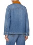 Back View - Click To Enlarge - BOTTEGA VENETA - Suede Collar Medium Wash Denim Workwear Jacket