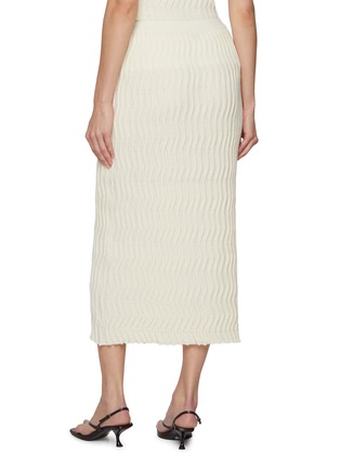 Back View - Click To Enlarge - BOTTEGA VENETA - Wavy Wool Knit Midi Skirt