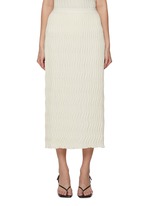 BOTTEGA VENETA | Wavy Wool Knit Midi Skirt | Women | Lane