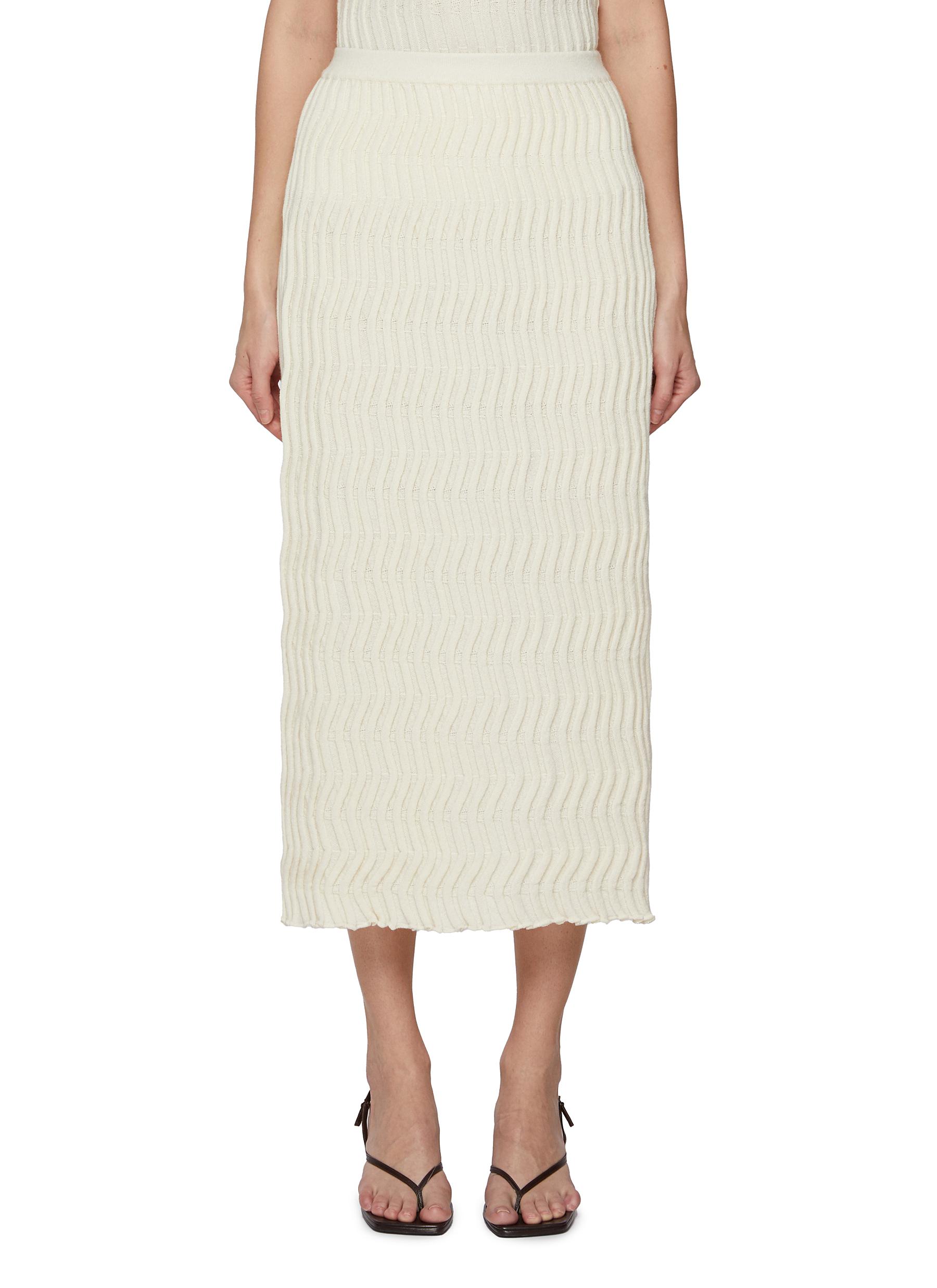 【PORTERNA】Pia wool mid-length skirt Amazon.com: Women's Wool Pleated Skirt Solid Color Mid