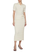 BOTTEGA VENETA | Wavy Wool Knit Midi Skirt | Women | Lane