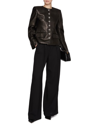 Figure View - Click To Enlarge - KHAITE - Darlman Padded Shoulder Leather Jacket