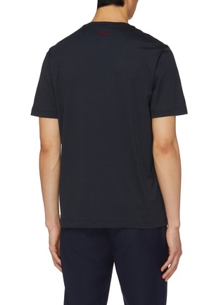 Back View - Click To Enlarge - BRIONI - Snake Embroidered Capsule Silk Cotton T-shirt