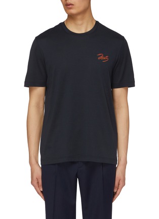 Main View - Click To Enlarge - BRIONI - Snake Embroidered Capsule Silk Cotton T-shirt