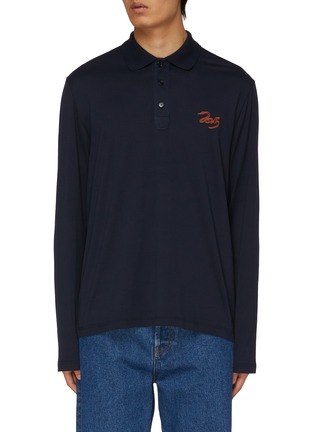 Main View - Click To Enlarge - BRIONI - Year of the Snake Embroidery Cotton Polo Shirt
