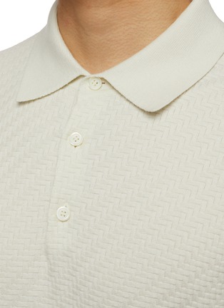  - BRIONI - Jacquard Cotton Silk Cashmere Knit Polo Shirt
