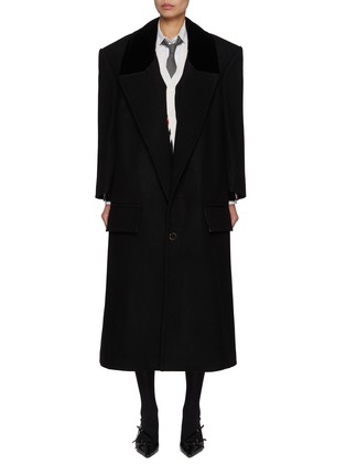 Main View - Click To Enlarge - THOM BROWNE - Oversized Structured Single Breasted Overcoat